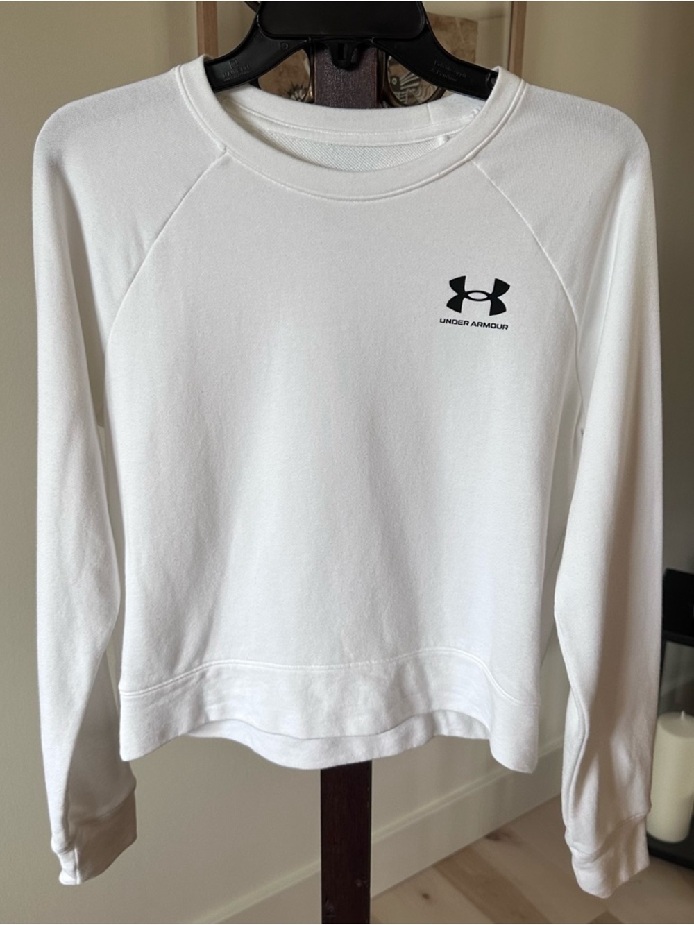 Under Armour Women's Terry Rival White Crewneck Sweatshirt